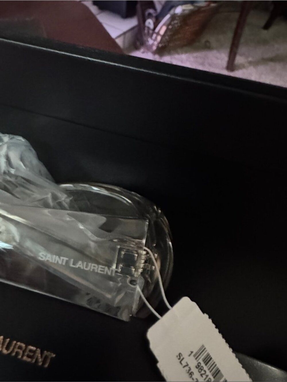 Saint Laurent Transparent/Clear Oval Sunglasses with Silver Lenses - Picture 8 of 10